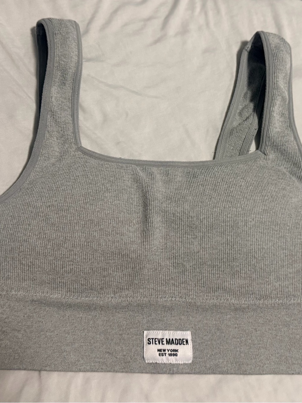 Steve Madden Light Gray Ribbed Tank